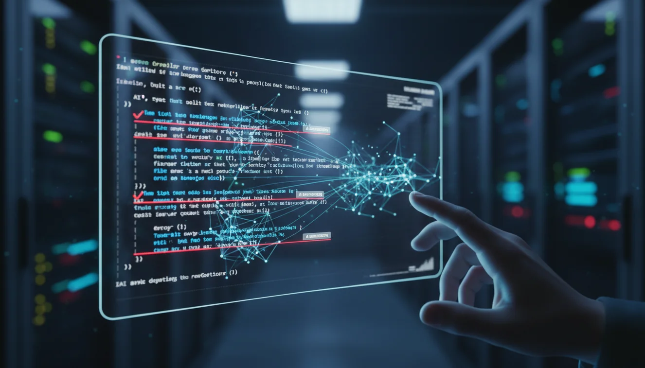 AI grammar checker analyzing text for spelling and punctuation errors