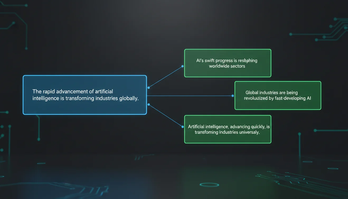 Rewrite sentences with clear, formal, and creative variations