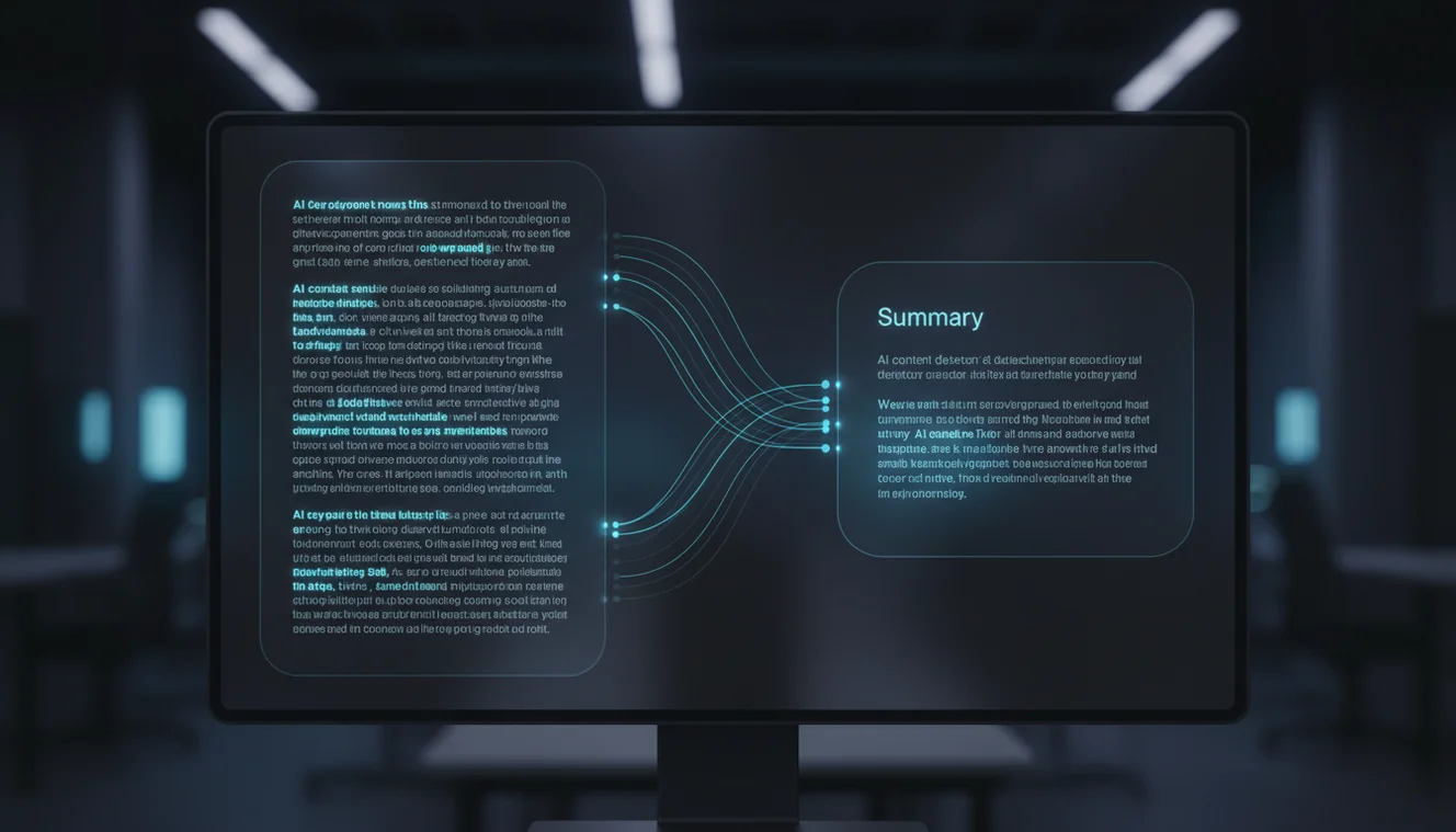 AI summary generator producing concise text summaries