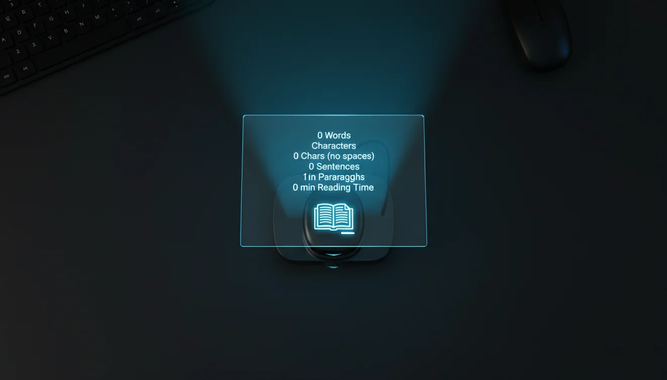 Character count and reading time estimation tool